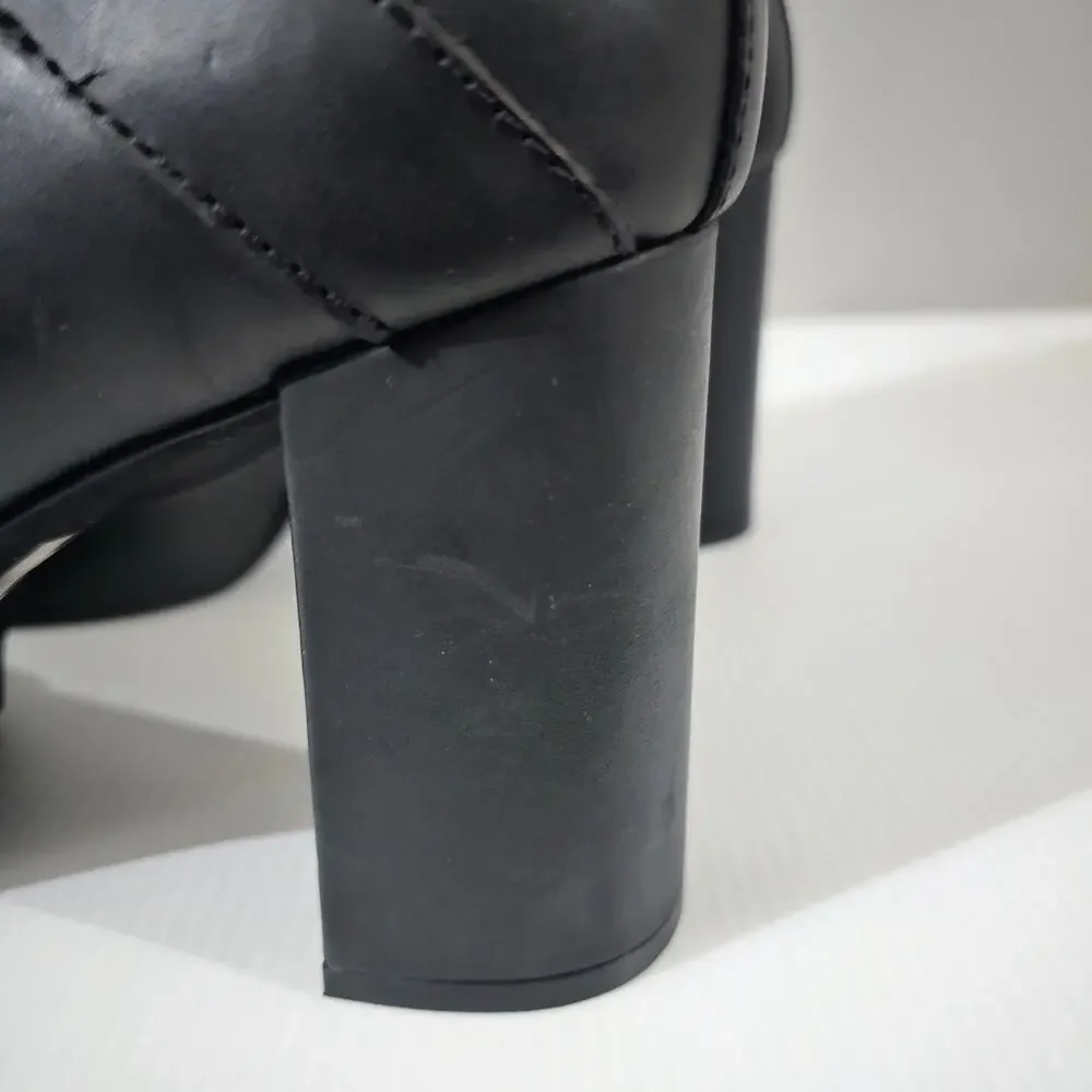 Jeffrey Campbell Amuse Ankle Boot Womens 10 Black Leather Platform High Heel